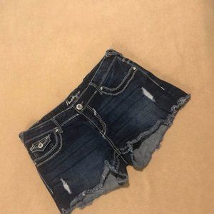 Amethyst Distressed Dark Wash Shorts